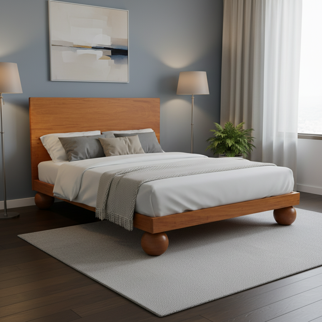 Base de cama en un ambiente, mostrando el funcionamiento en una recámara
