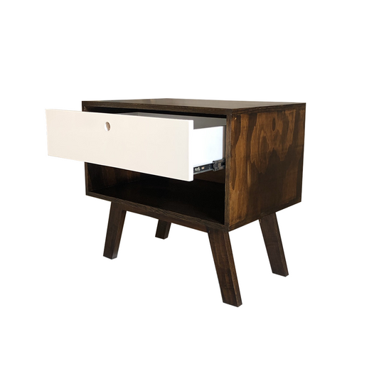 Buró de madera estilo moderno con un cajón