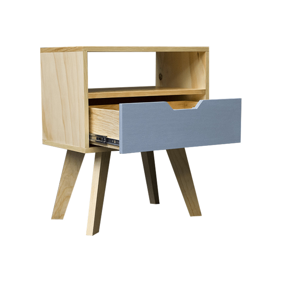 Buró Alcalá Grey, vista a detalle del funcionamiento del cajón.