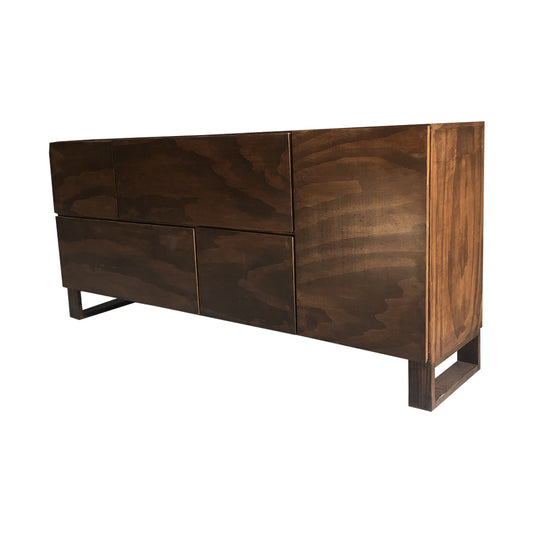 bufetera de madera, bufetera color nogal, mueble de madera