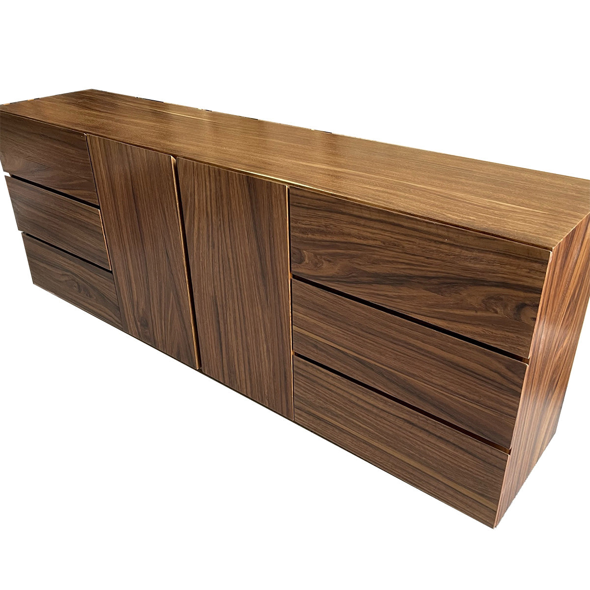 bufetero de madera, bufetero moderno, acabado en parota, chapa de parota