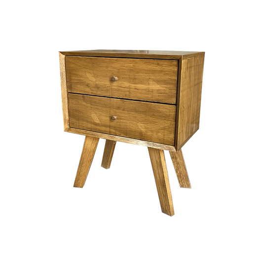 Buró Asti, mueble en color natural con dos cajones.