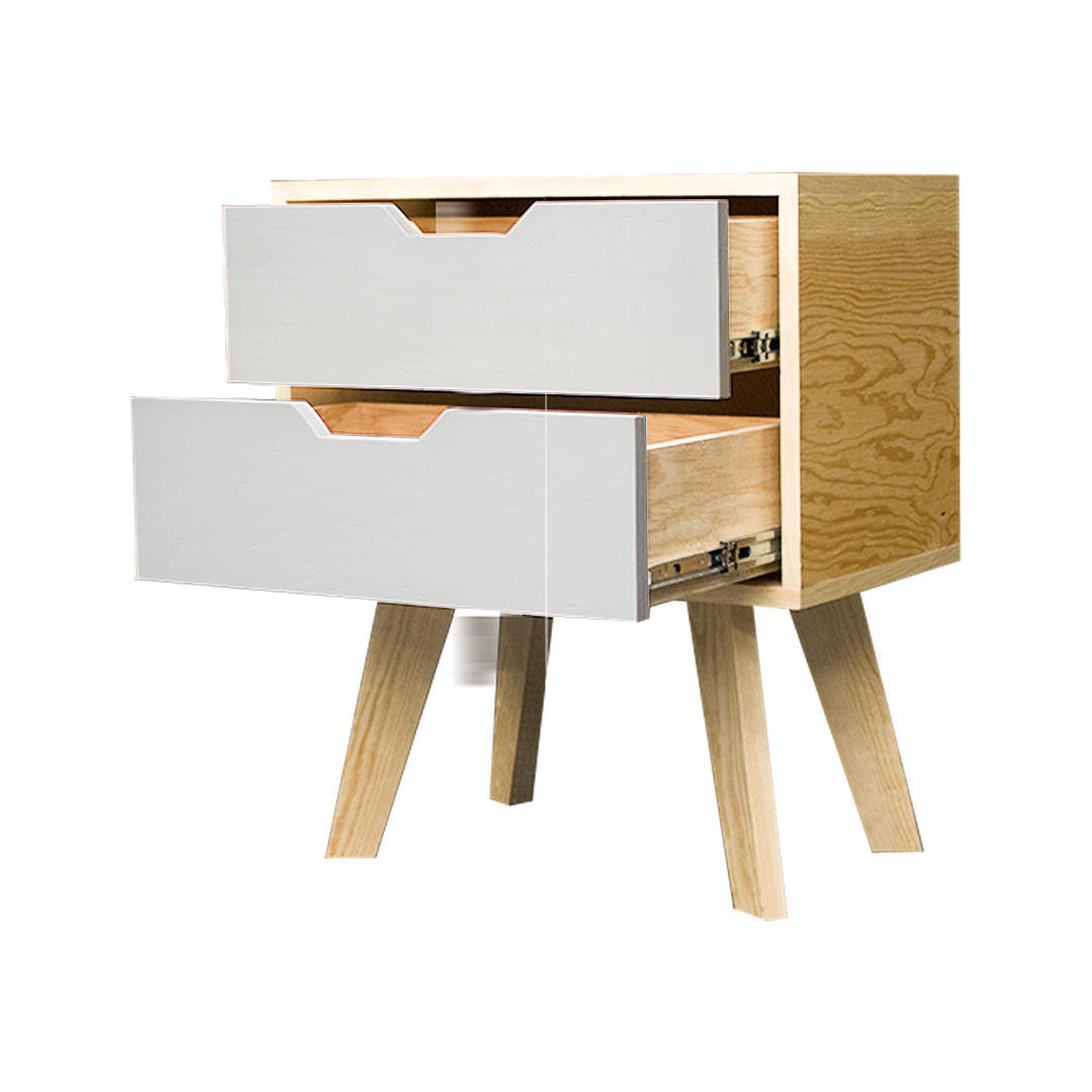 Buró Teodoro Nordic Edition, vista del funcionamiento de los cajones a detalle.