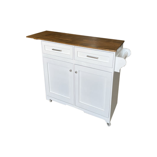 Isla de cocina Turín, panorama general del mueble en color blanco