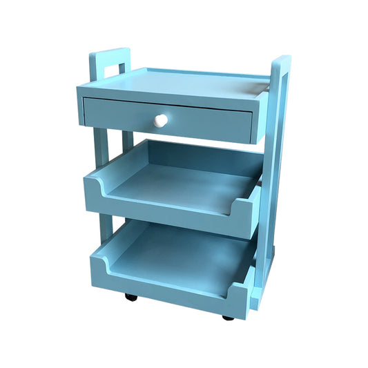 Mesa Auxiliar Bari, panorama general del mueble en un tono azul pastel