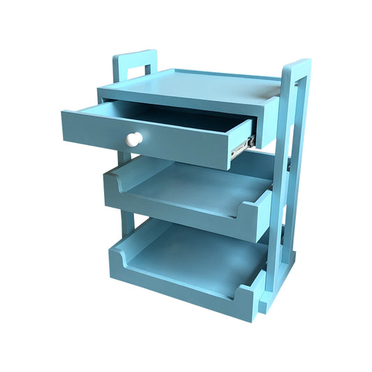 Mesa Auxiliar Bari, expresión completa de como es el funcionamiento del cajón