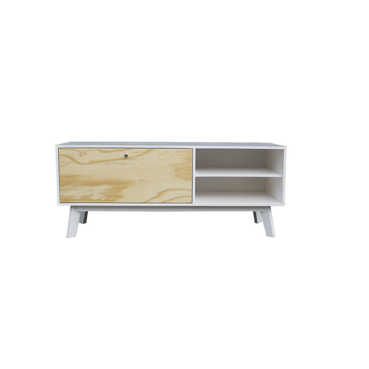 Mueble para TV vista frontal, mostrando los detalles del mueble.