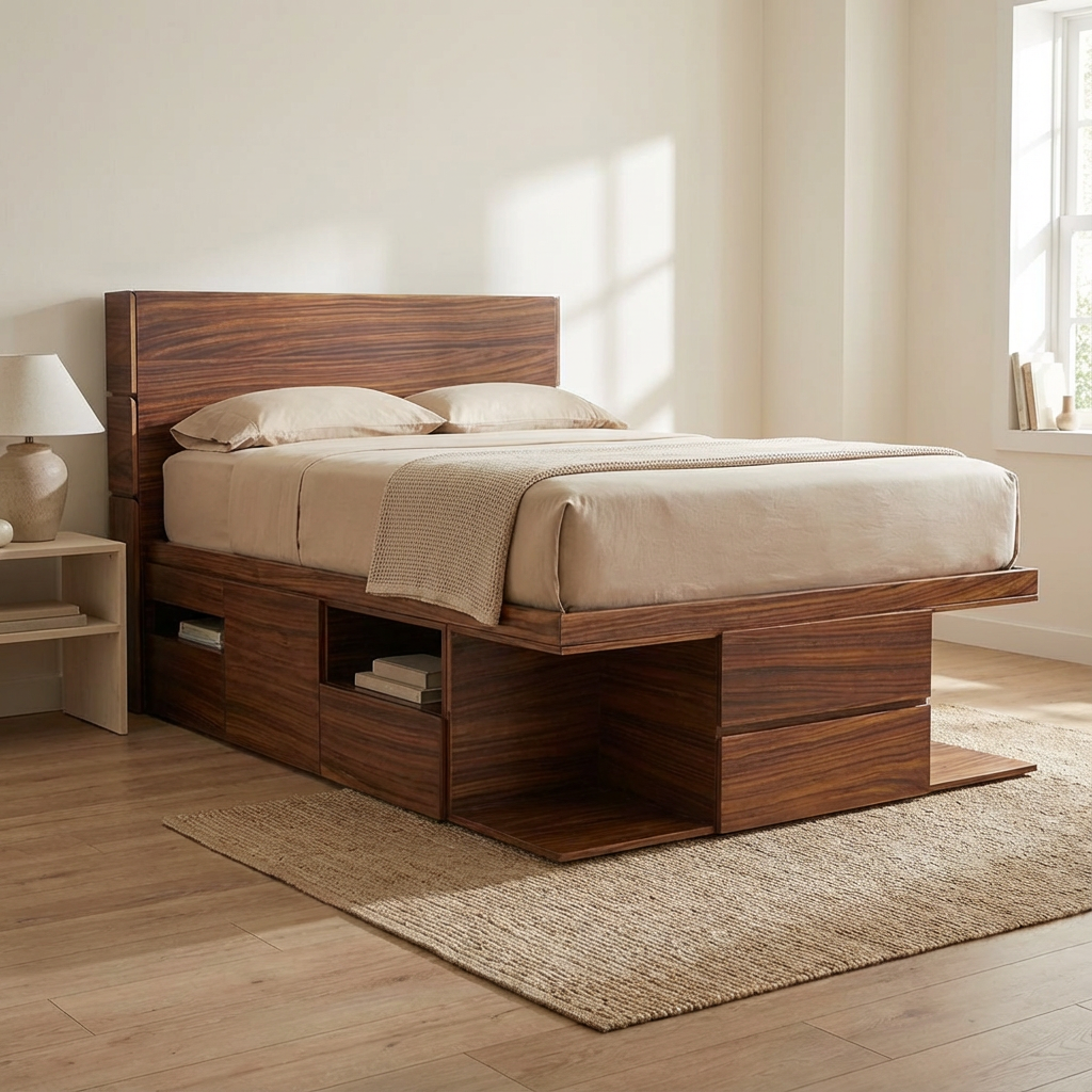 Base de cama con cajones Oslo Parota