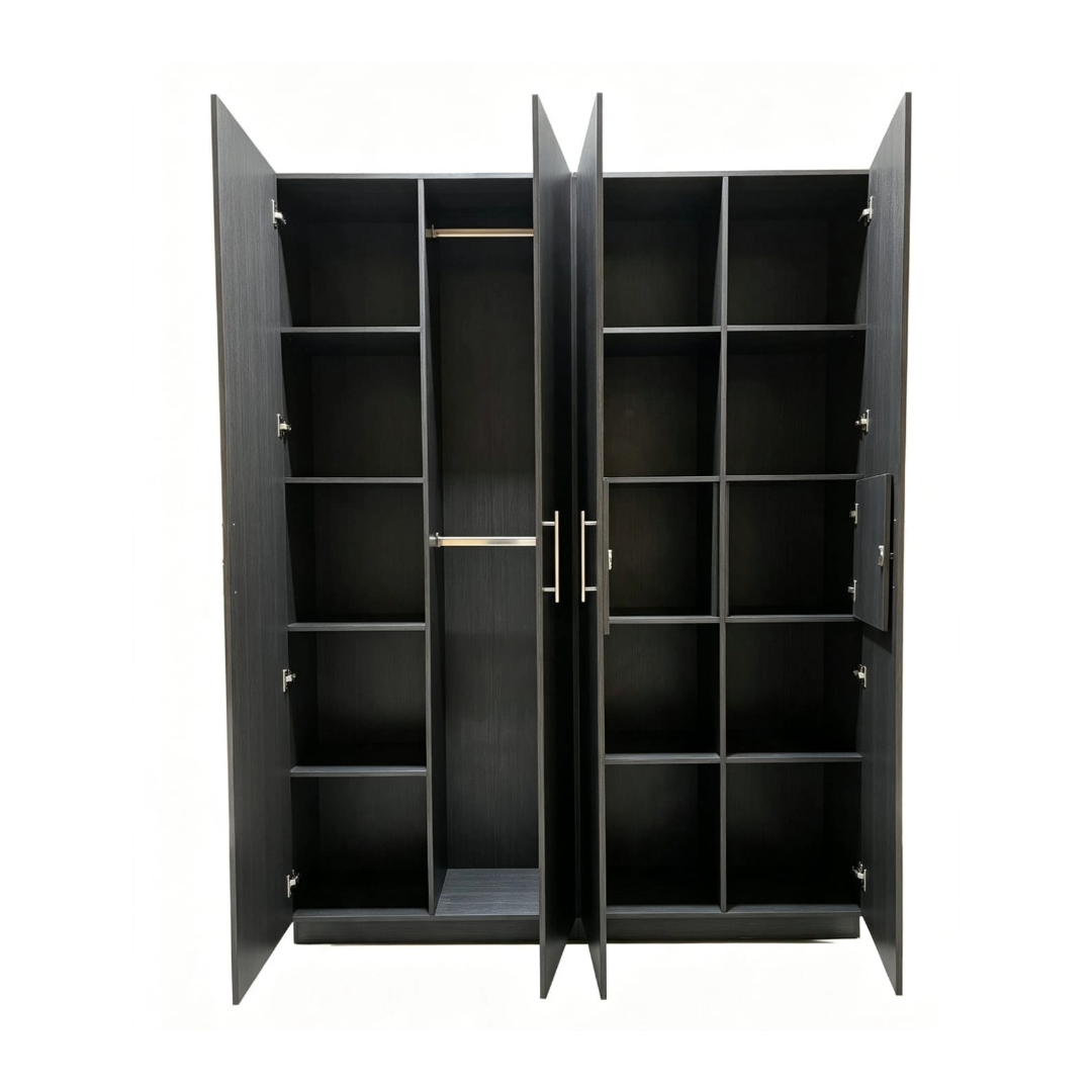 Archivero tipo clóset con puertas abiertas, 