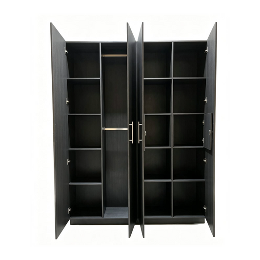 Archivero tipo clóset con puertas abiertas, 