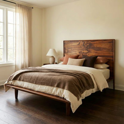 Base de cama de madera estilo tatami,firme y duradera.