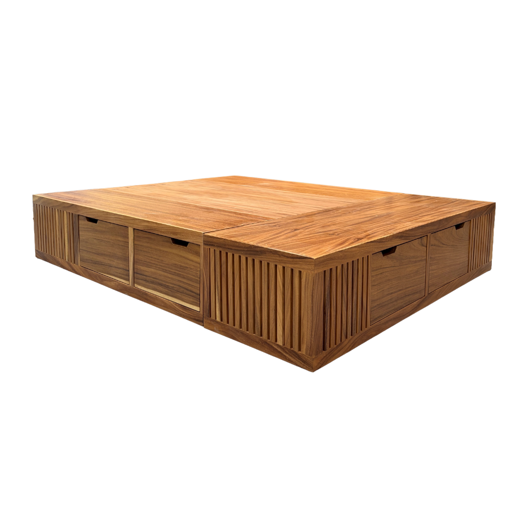 Base de cama sin cabecera y con cajones integrados. 