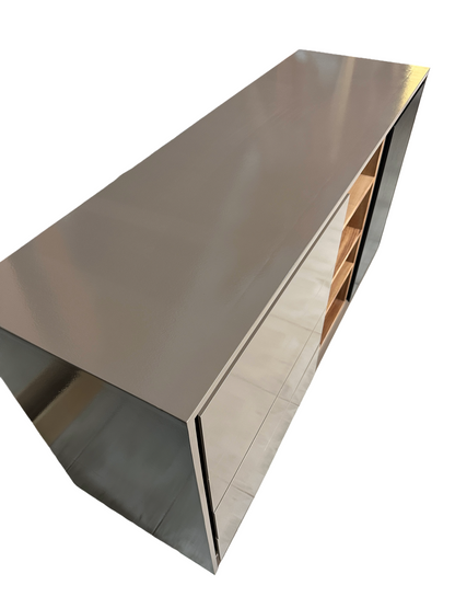 Cajonera con vista superior viendo el acabdo y detalle del mueble.