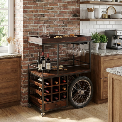 Carrito Bar Teques, ideal para mantenerlo dentro de una cocina.