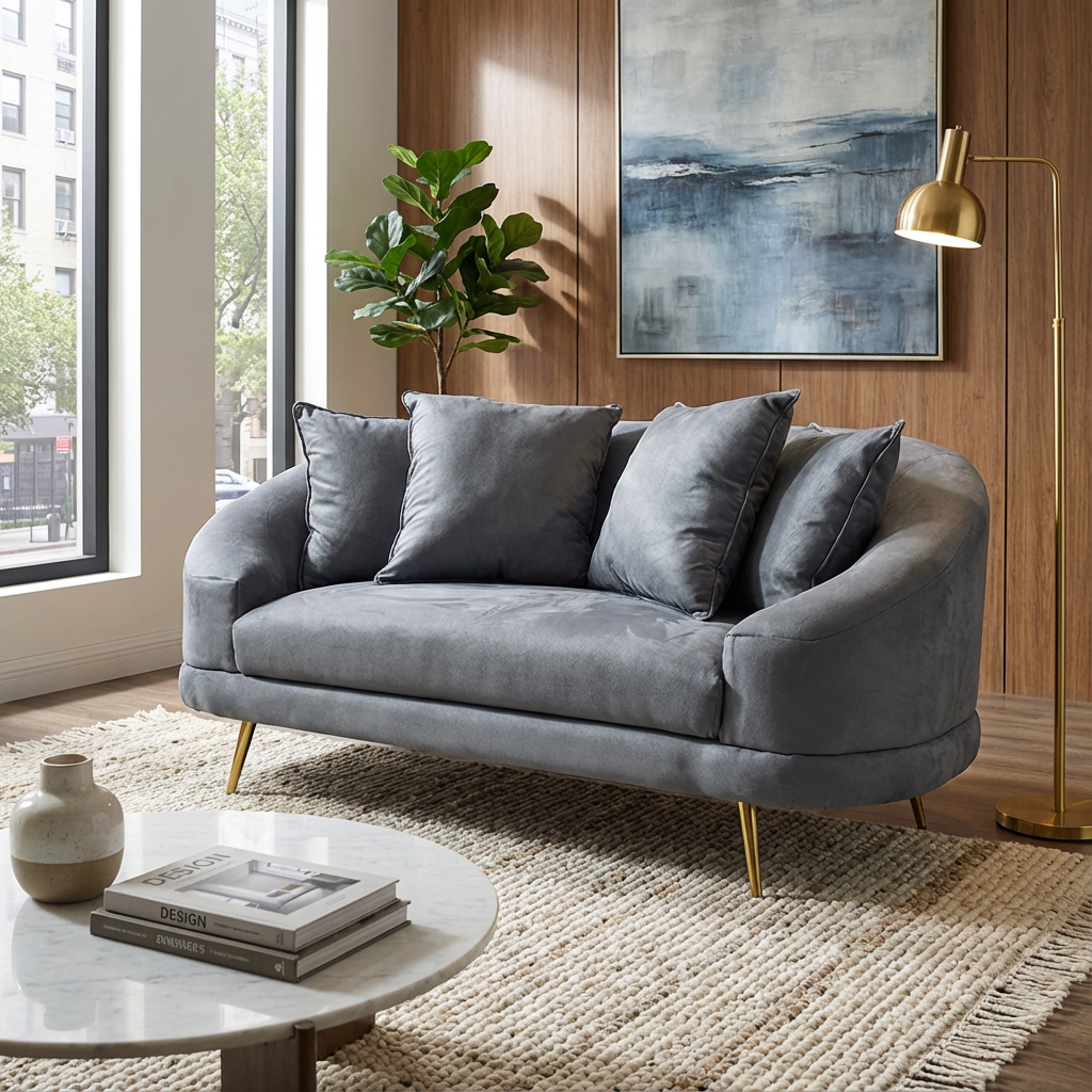 Love Seat Verona con cuatro cojines, con una amplitud y comodidad, ideal para sala u oficina.