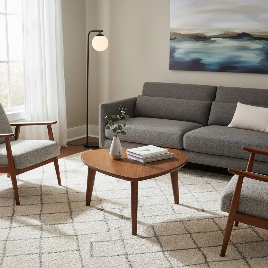 mesa de centro dentro de una sala, viendo su funcionamiento y tamaño.