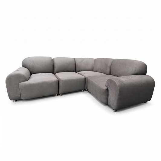 Sala en tono gris.