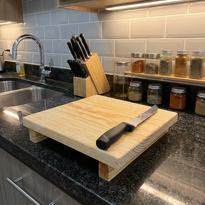 Tabla de picar para cocina, mostrando su funcionalidad.