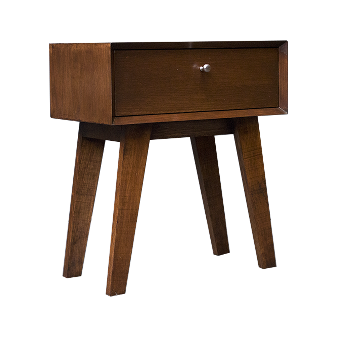 Buró Rocco, mueble estilo minimalista en color café con un cajón tradicional.