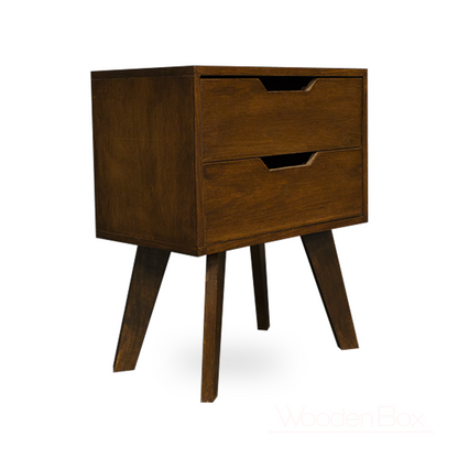 Buró Teodoro, mueble en color oscuro con dos cajones sencillos, estilo sencillo y práctico.