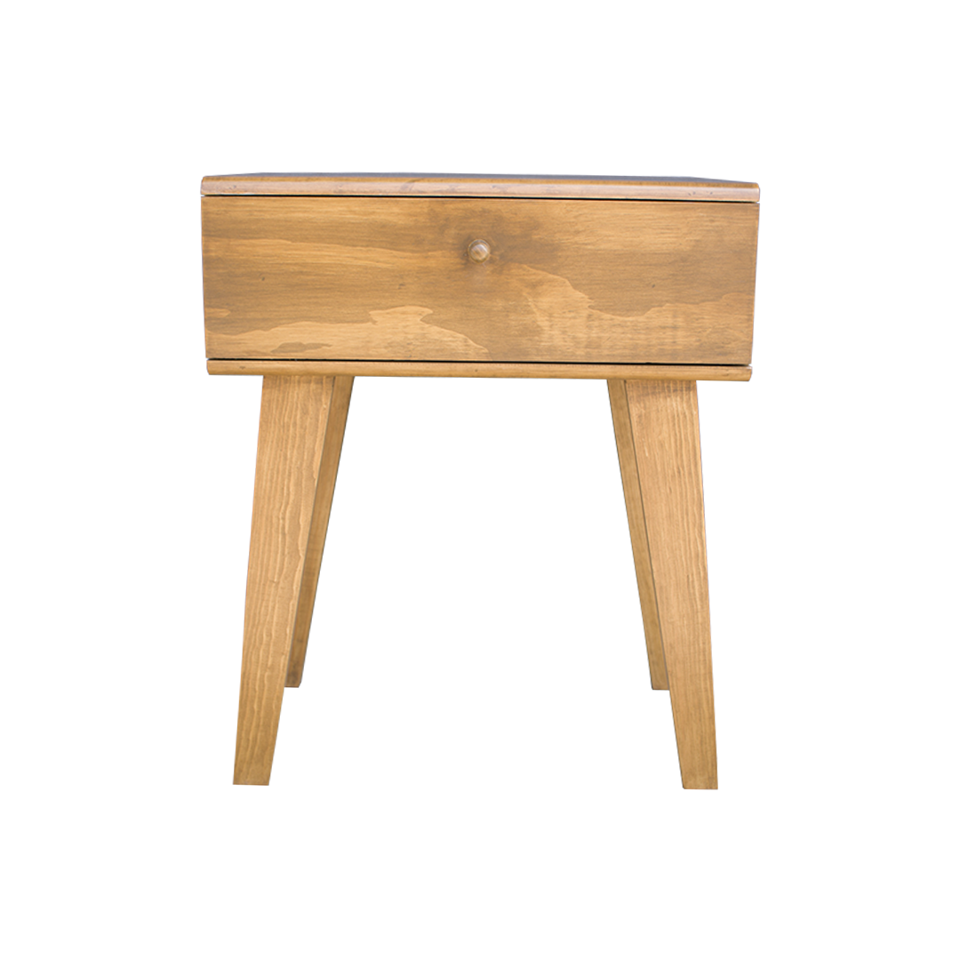 Buró de madera rústicos, muestra frontal de este mueble que tiene un diseño sencillo y funcional. 