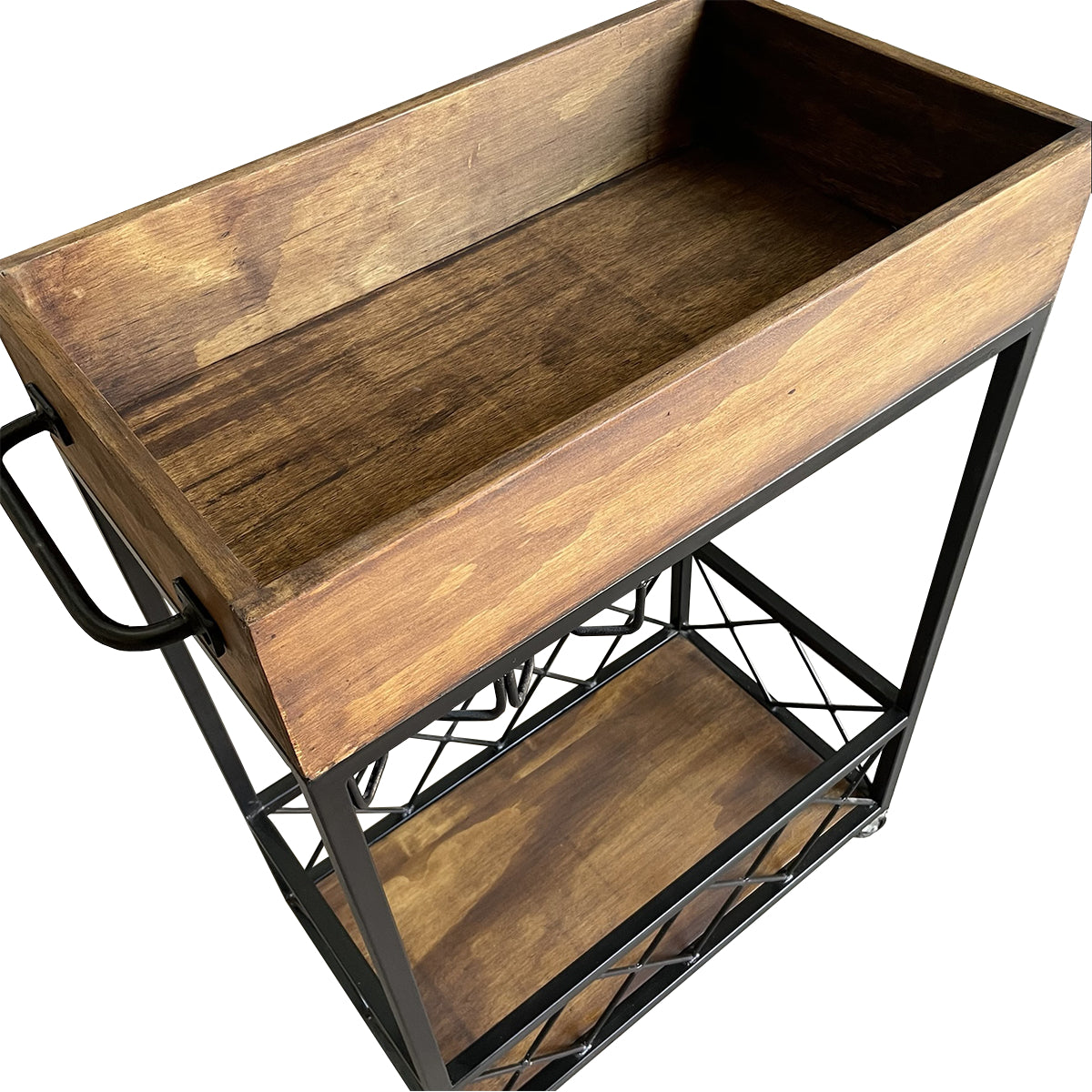 carro de servicio, muestra los detalles y acabdo de los dos niveles.