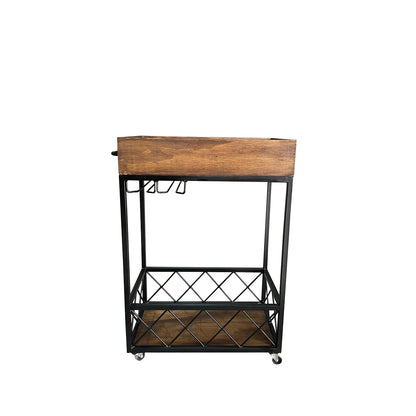 Carrito Bar Slapy, vista frontal del mueble que permite apreciar los dos niveles