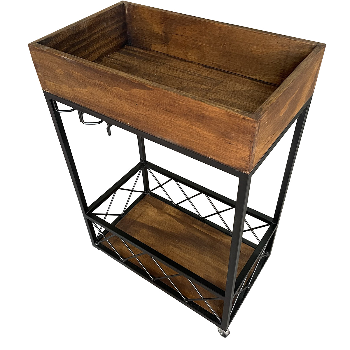 carro de servicio estilo industrial color olmo