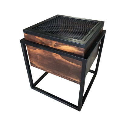 buró estilo industrial tipo cubo. buró minimalista