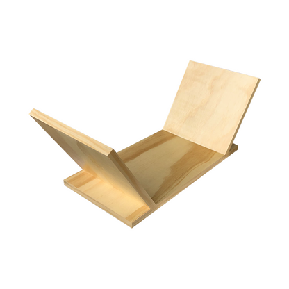 Stand para vinilos de madera natural.